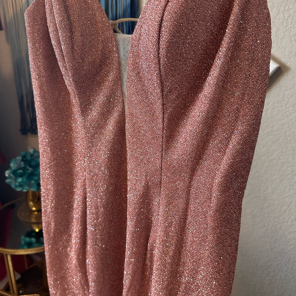 Beautiful dress with glitter dusty rose